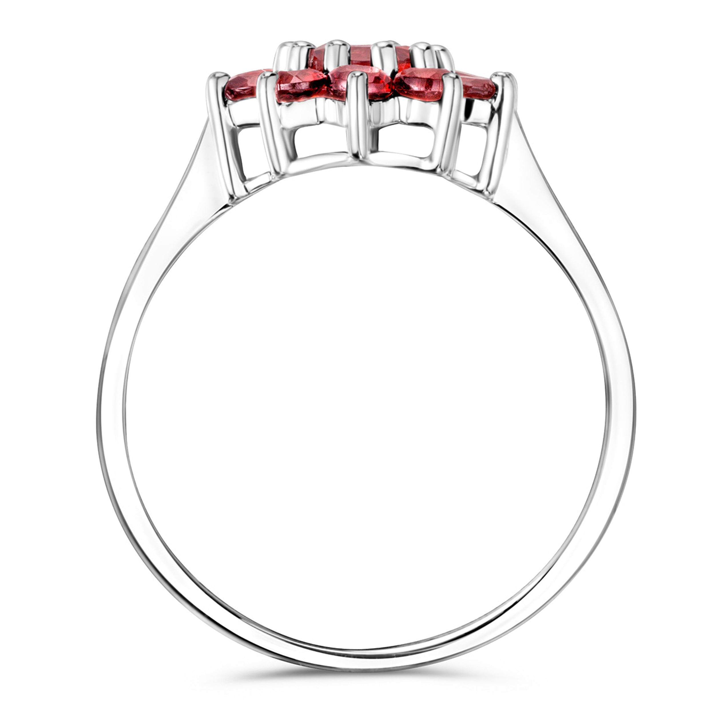 1.73ct Garnet Cluster Ring in 9K White Gold